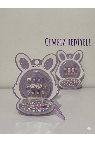 winingo 2Y Shop Kız Çocuk 3D Figürlü Kendinden Yapışkanlı Tırnak Seti 12 adet...