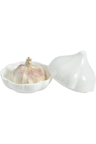 DAMUR Food Container, Garlic Model, Plastic, 9 x 9 x 9 cm, 350 ml, White