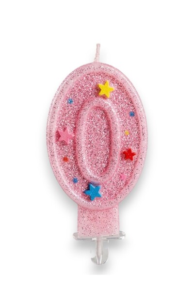 Limmy Zero Number Pink Candle Birthday Cake Candle (7X3) cm - Numbered Candle...