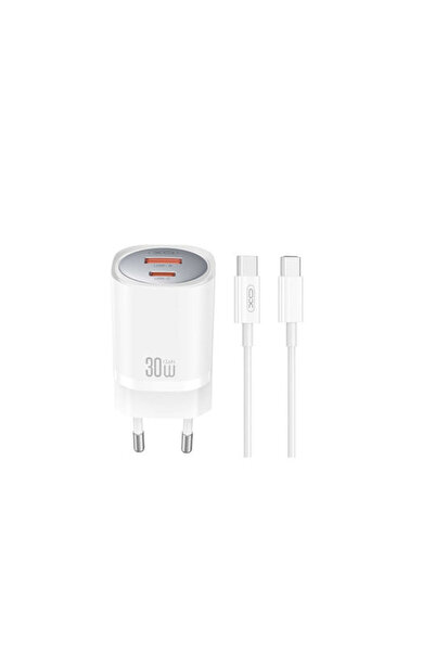 Xo Φορτιστής με θύρα USB-A και θύρα USB-C και καλώδιο USB-C - USB-C, 30W Powe...
