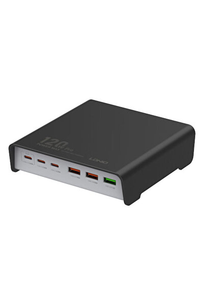 LDNIO Βάση φόρτισης με 3 θύρες USB-A και 3 θύρες USB-C, Παροχή ισχύος 120W, σ...