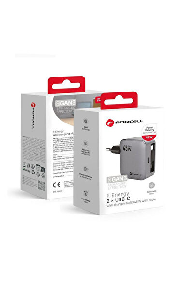 Forcell Ασύρματος Φορτιστής GaN με Θύρα USB-C, Παροχή Ισχύος 45W, Γρήγορη Φόρ...