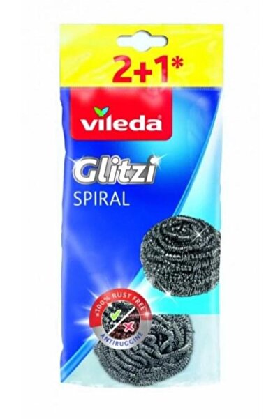 Vileda Glitzi Spiral Scourers 160561, 3 Pieces