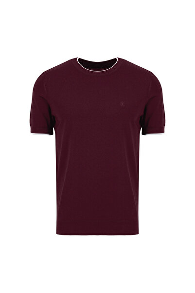 BROOKS BROTHERS Bordo Erkek Bisiklet Yaka Standart Fit Kazak BBSS26MKL017