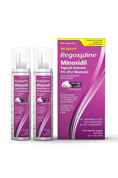 Regoxidine Spumă anti-căderea părului cu 5% Minoxidil pentru Femei, 2 x 60 ml