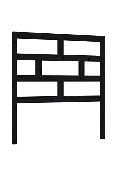 vidaxl Bedside table, black, 81x4x100 cm, solid pine wood