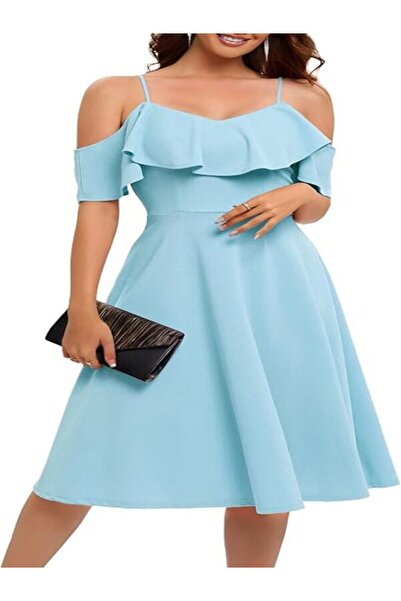 Bbonlinedress - Vestido midi para mujer, con hombros descubiertos, para cócte...