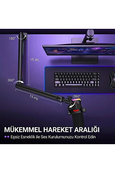 Fifine BM88PRO RGB Low Profile Masaüstü Mikrofon Standı