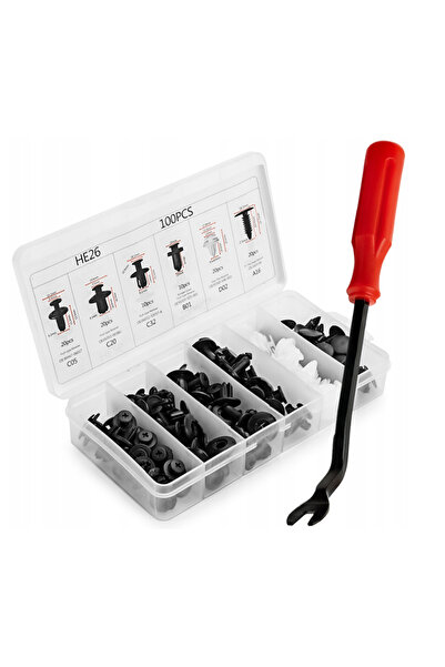 OEM Set 100 bucati cleme auto universale cu extractor de cleme inclus, Compat...