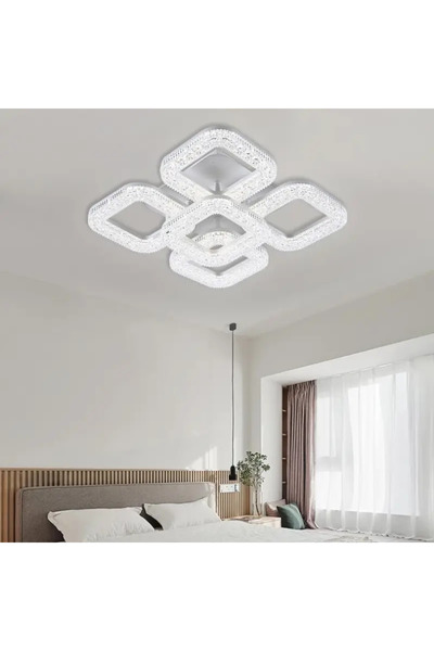 luminastar LED Chandelier 80W, 4+1 squares with crystals, remote control, col...