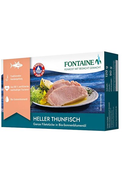 Fontaine File de ton, bucati intregi in ulei de floarea soarelui bio, 120g