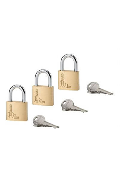 THIRARD Set of 3 padlocks with key, TYPE 1, 30 mm, 6-key opening,