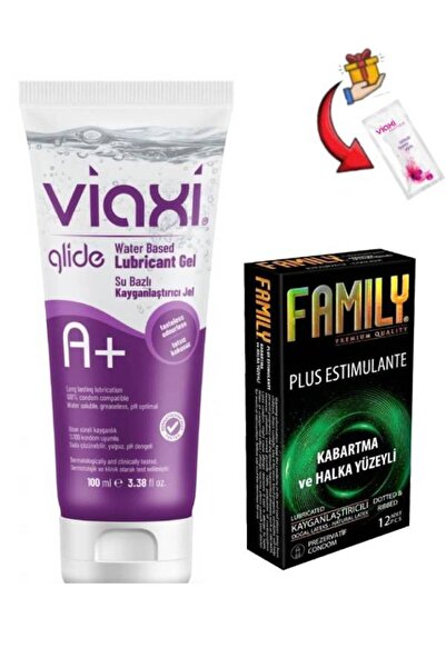 Viaxi A+ Aromasız Uyarıcılı Kayganlaştırıcı Jel-Family Kabartmalı Aloe Vera e...