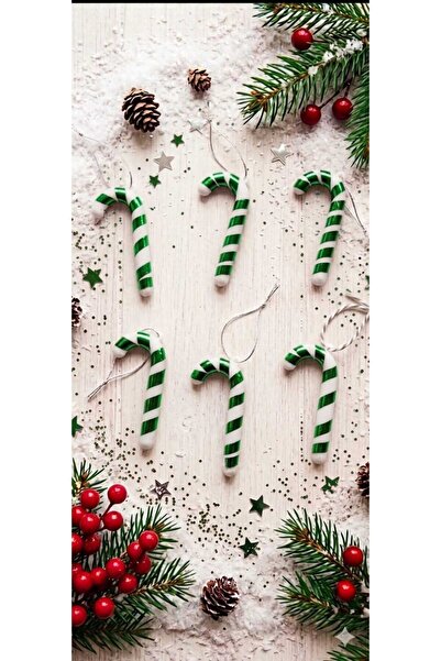 asöy Christmas Pine Tree Ornament Candy Cane Tree Ornament 6 cm Small Size Se...