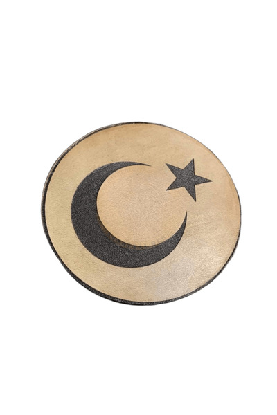 ÇUKUROVA ÜTÜ Bison leather, turkish flag 8 cm round veil with velcro, gendarm...