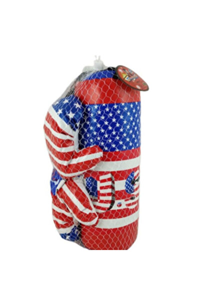PlayFun Set de Box Include Sac de Box și Mănuși, Design cu Steagul Americii