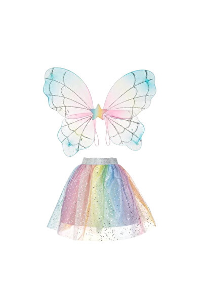 HYVESTO Set Costum Deghizare Zana sau Ingeras, 2 Piese, Fusta Tutu Curcubeu 3...
