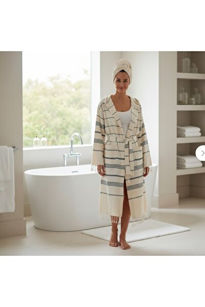bshome 100% Cotton Hooded Bathrobe, Absorbent Towel Inside, Peshtamel Design ...