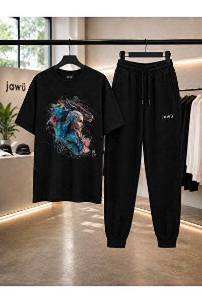 JAWÜ STYLE DAENERYS Set de trening cu tricou imprimat (OVERSIZE)