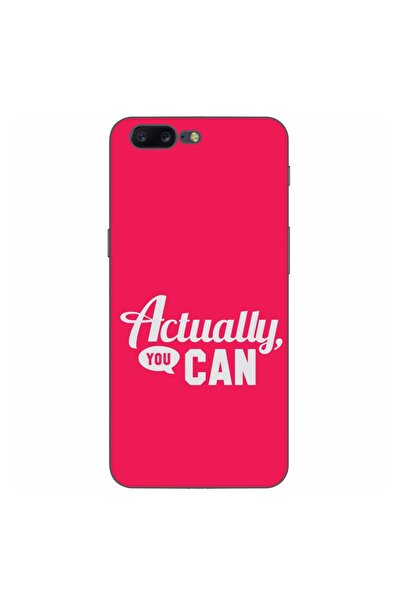 OEM Husa compatibila cu OnePlus 5 Silicon Gel Tpu Model Mesaj Actually You Can