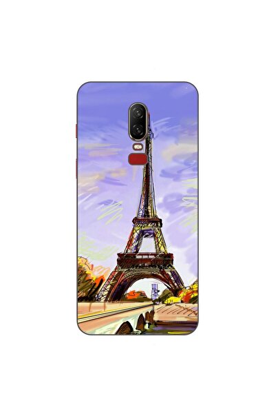 OEM Husa compatibila cu OnePlus 6 Silicon Gel Tpu Model Desen Turnul Eiffel