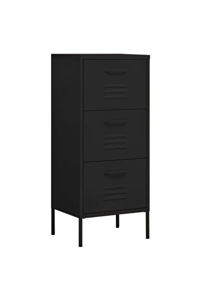 vidaxl Storage cabinet, black, 42.5x35x101.5 cm, steel