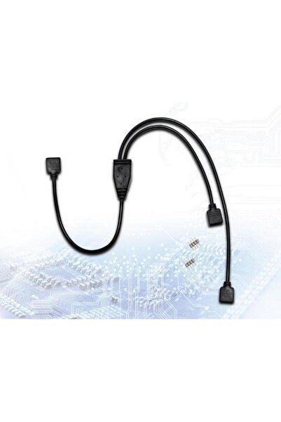 Inter-Tech RGB Splitter 88885465, 4-pin la 2x 4-pin (Negru)