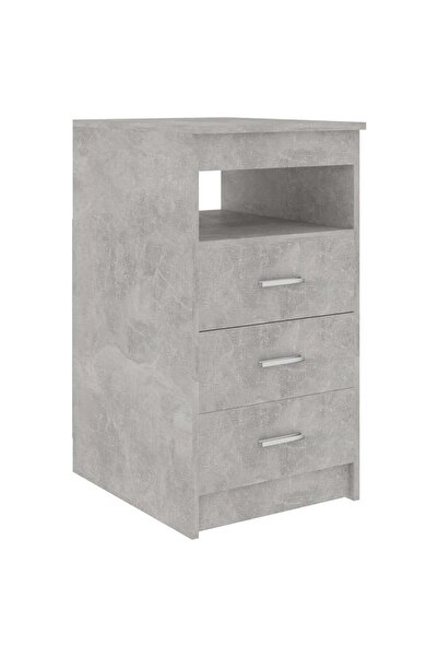vidaxl Cabinet with drawers, concrete gray, 40x50x76 cm, composite wood