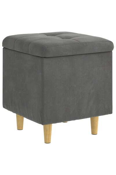vidaxl Ottomană de depozitare Gri închis 40 x 40 x 45 cm Catifea
