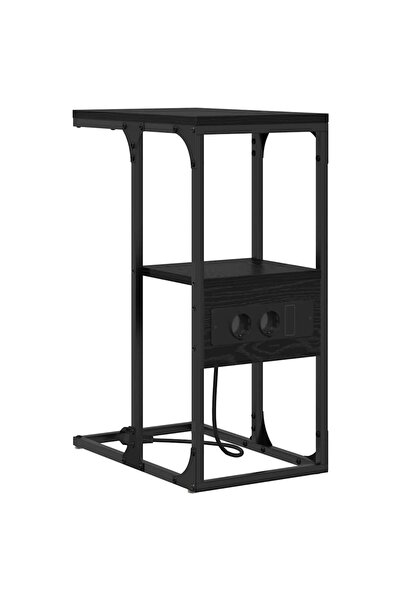 vidaxl Dulap de noapte Stejar Negru 41,5 x 26 x 60,5 cm Lemn compozit