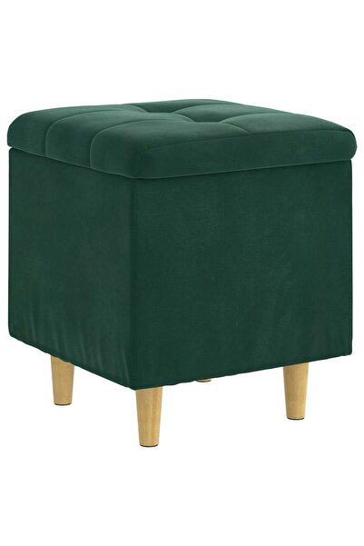 vidaxl Ottomană de depozitare Verde închis 40 x 40 x 45 cm Catifea