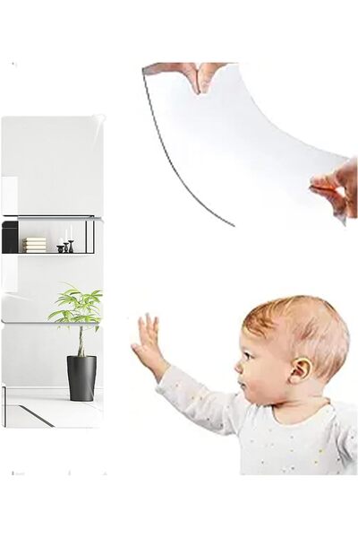 Arabest 3-Pack Self-Adhesive Acrylic Mirror,Glass-Free Sticky Mirror Tile,Fle...