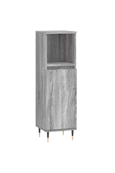 vidaxl Dulap de baie, gri sonoma, 30x30x100 cm, lemn prelucrat