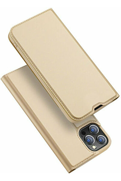 Dux Ducis Skin Pro Book Συνθετικό Δέρμα Χρυσό (iPhone 13 Pro Max)