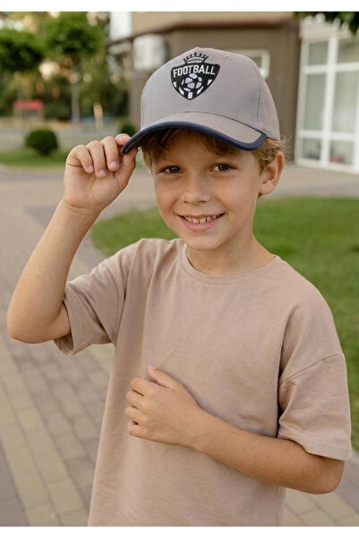 LAGRANZE 7-12 Years Old Boys' Football Themed Hat with Visor and Piping Detail
