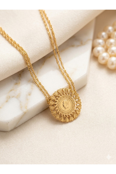 Bozhi Necklace Steel Gold Business Woman Style