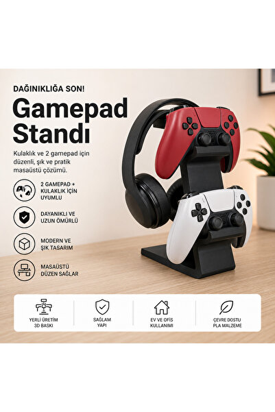 Sadık Pazar PS5 DualSense ve Kulaklık Standı – Masaüstü Oyun Organizeri