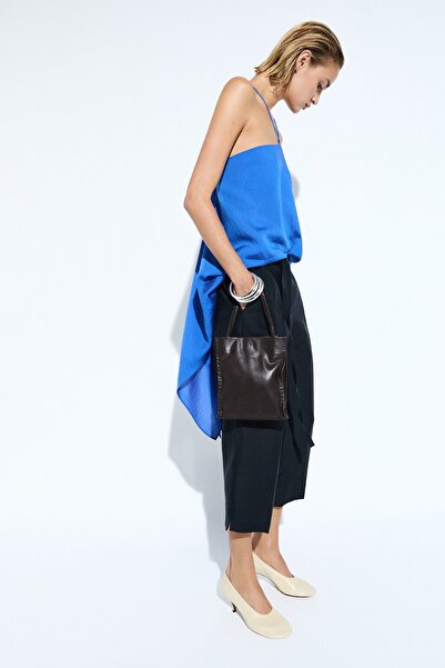Massimo Dutti Bağcıklı detaylı dökümlü halter top