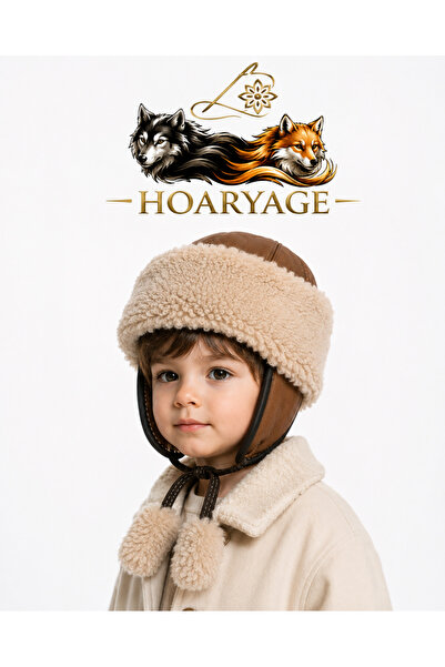 hoaryage 100% Sheep Ear Ushanka Genuine Lambskin Children's Pilot Hat