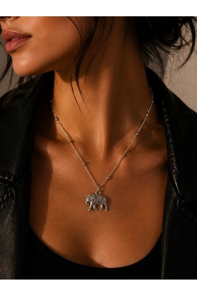 HALHALMILL Elephant Dangle Chain Necklace