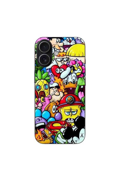 OEM Калъф, съвместим с Apple iPhone 17, от силиконов гел TPU, с шарка Поп арт...