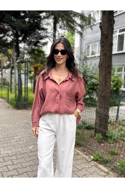Dünya Butik Tarçın Modal Kumaş Gömlek