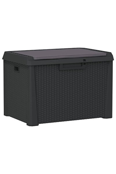 vidaxl Cutie depozitare de grădină cu pernă șezut, antracit, 125 L, PP
