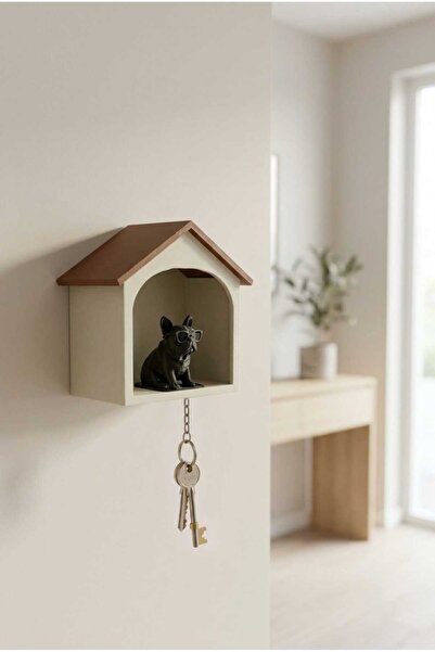 perim3d Beige Color Shed Wall Key Holder – Detachable Set with Dog Figure