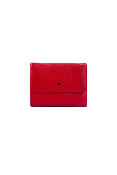 Posete Fagaras Alice Leather Wallet - Bright Red, Genuine Leather Wallet , Wo...