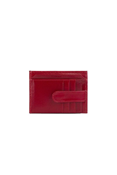 Posete Fagaras Criss Card Holder - Cherry Red, Genuine Leather Card Holder , ...