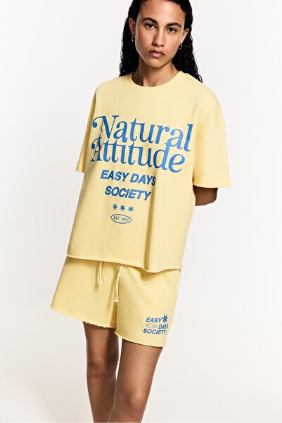 LEFTIES Baskılı kısa kollu sweatshirt