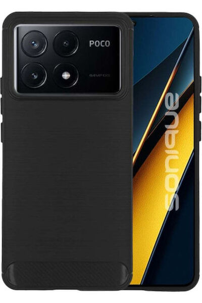 Other Θήκη Σιλικόνης Sonique Carbon Brushed για Xiaomi Poco X6 Pro 5G Μαύρη S...