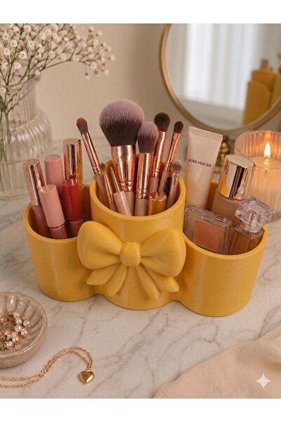 3D MESHİNG Decorative Makeup Organizer with Bow