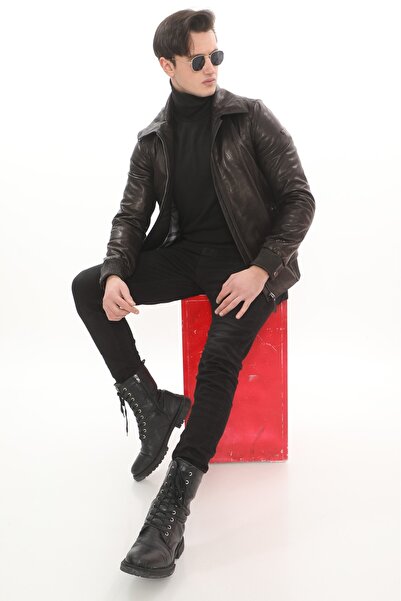 The Leather Craft Hakiki Deri Erkek Bomber Mont